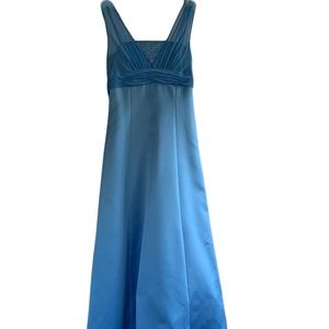 Satin Bridesmaid Dress - Blue